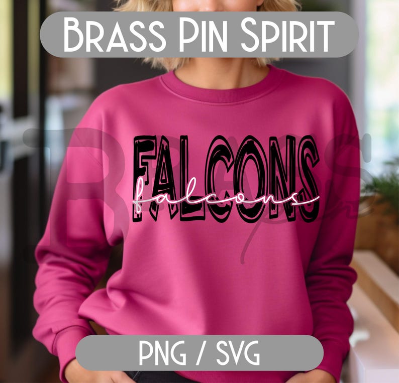 Falcons Scribble Design: 2 Color Options, Black & White, SVG, PNG ...
