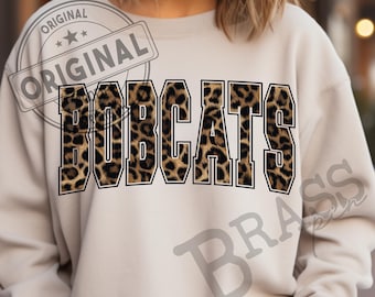 Bobcats Leopard Varsity Design - png, jpg, digitale download