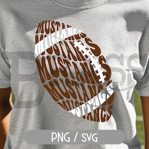 Mustangs Retro Football Design – PNG & SVG Digital Download