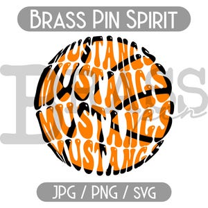 Mustangs Retro Basketball Design: PNG, SVG, JPG, Digital Download