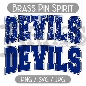 Devils Varsity Designs: 2 Options, Clean & Distressed, PNG, JPG, SVG, Digital Download