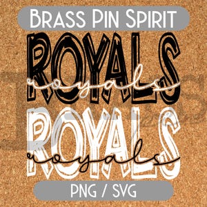 Royals Scribble Designs: 2 Color Options, Black & White, PNG, SVG, Digital Download