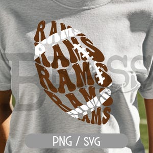 Rams Retro Football Design – PNG & SVG Digital Download