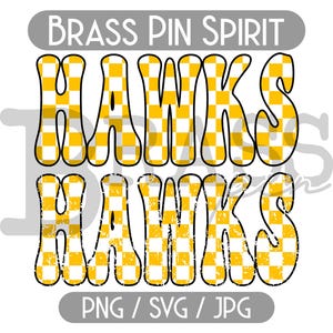Hawks Retro Designs: 2 Options, Clean & Distressed, SVG, PNG, JPG  Digital Download