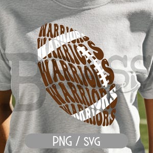Warriors Retro Football Design – PNG & SVG Digital Download