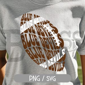 Blue Devils Retro Football Design – PNG & SVG Digital Download