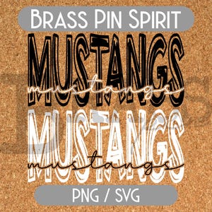 Diseños de garabatos de Mustangs: 2 opciones de color, blanco y negro, PNG, SVG, descarga digital