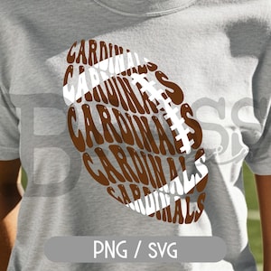 Cardinals Retro Football Design – PNG & SVG Digital Download