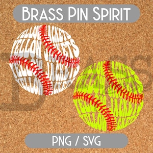 Yellow Jackets Retro Baseball / Softball Design: PNG, SVG, Digital Download