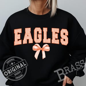 Adler kokett Schleife Gingham Aquarell Design: Orange, PNG, JPG, Digital Download