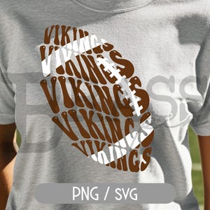 Vikings Retro Football Design – PNG & SVG Digital Download
