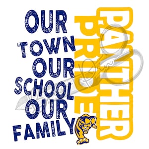 Panther Pride our Family, Royal & Yellow, PNG, JPG