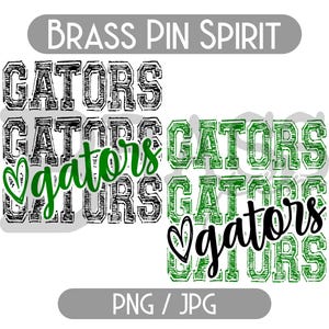 Gators Chalk Doodle Designs: 2 Color Options, Black & Green, PNG, SVG, JPG, Digital Download