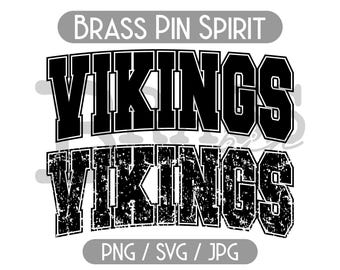 Vikings Varsity Designs: 2 Options, Clean & Distressed, Grunge, PNG, JPG, SVG, Digital Download