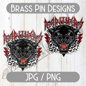Panthers Leopard Rock, Maroon, 2 Options, Clean & Distressed, Grunge, PNG, JPG, Sublimation, Instant Download