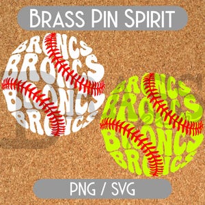 Broncs Retro Baseball Softball Design – SVG PNG JPG Digital Download