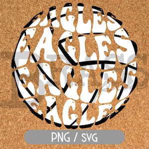 Eagles Retro Volleyball Designs: PNG, SVG, Digital Download