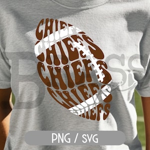 Chiefs Retro Football Design – PNG & SVG Digital Download