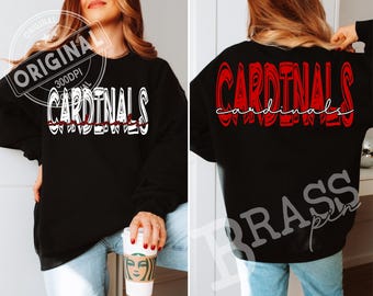Cardinals Scribble Design: Red & White, 2 Color Options, PNG, SVG, Digital Download
