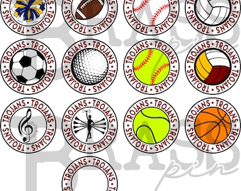 Trojans Circle Bundle – 24 Designs, Digital Download: PNG, JPG, SVG Files