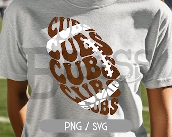 Cubs Retro Football Design – PNG & SVG Digital Download