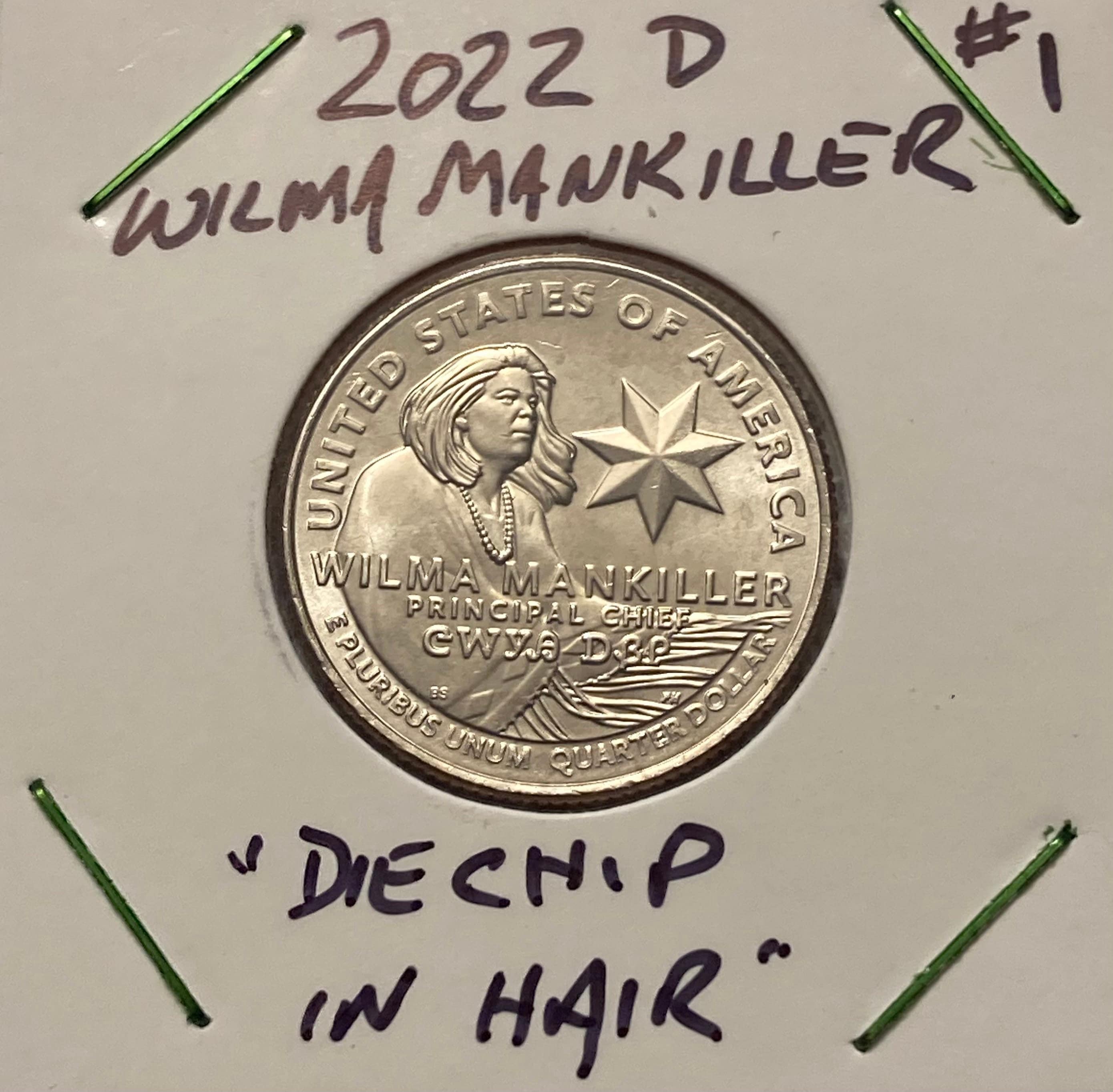 2022 D Wilma Mankiller Quarter Error. Die Chip in Hair. 7.00 - Etsy