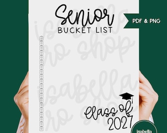 Senior Bucket List, Senior Year, First Day Senior Year, Class of 2027, Senior Sunrise, Hoco, Senior Mom, Graduation, (Digital Download)