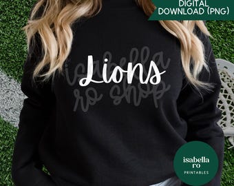 Fall Sports Season, Sports Mama, Sports Mom, Lions (Digital Download PNG)