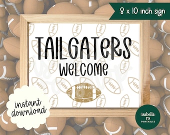 Tailgate Sign |  Tailgaters Welcome 8 x 10 Inch PDF | Fall, Football, Tailgate Season