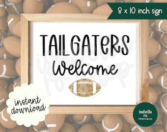 Tailgate Sign |  Tailgaters Welcome 8 x 10 Inch PDF | Fall, Football, Tailgate Season