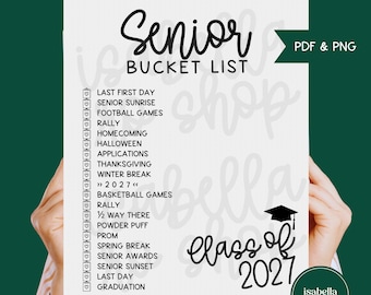 Senior Bucket List, Senior Year, First Day Senior Year, Class of 2027, Senior Sunrise, Hoco, Senior Mom, Graduation, (Digital Download)
