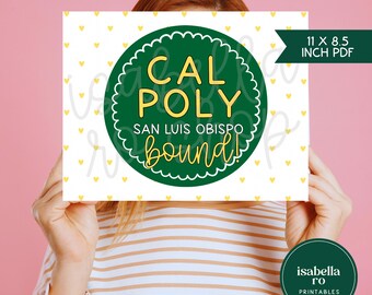Cal Poly Bound Sign | Class of 2026 Printable (11x8.5 Inch PDF)
