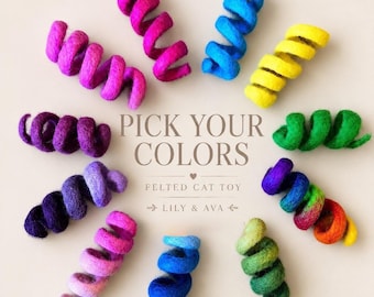 Felted Wool Spiral Cat Toy: Eco-Friendly Spring Shaped Toy