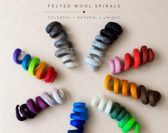 Felted Wool Spiral Cat Toy, Handmade New Zealand Wool, Interactive Kitten Enrichment Toy, Choose Your Color