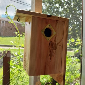 Birdhouse with fairy ,bluebirdhouse, bird box, aviary, garden art