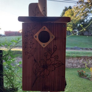 Blue bird Birdhouse, funky birdhouse, bird box, aviary, garden art