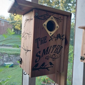 Christmas Gift Birdhouse, birdlover birthday, bluebirdhouse, bird box, aviary, garden art