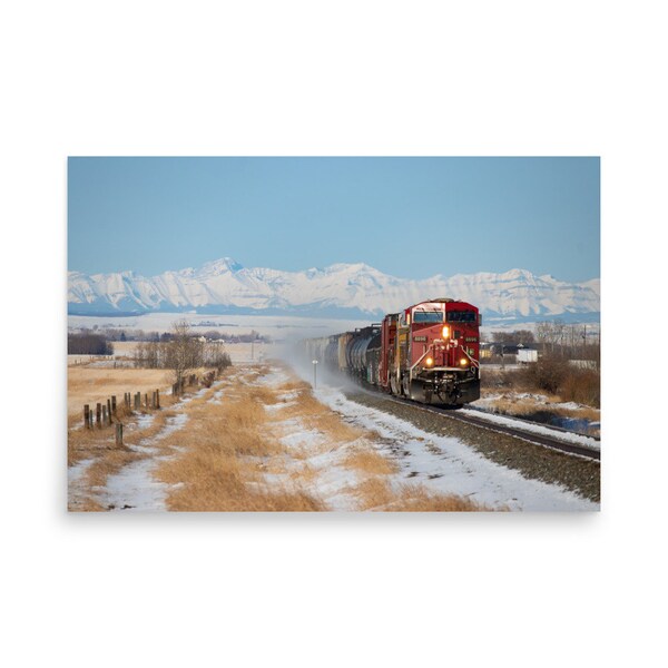 Impression photo mate | Train du Canadien Pacifique - Mazeppa, AB