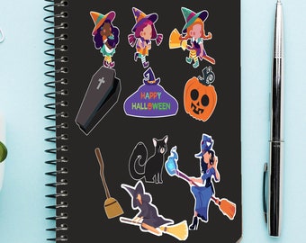 Cute Halloween Stickers, High Quality Printable Set (Digital Download)