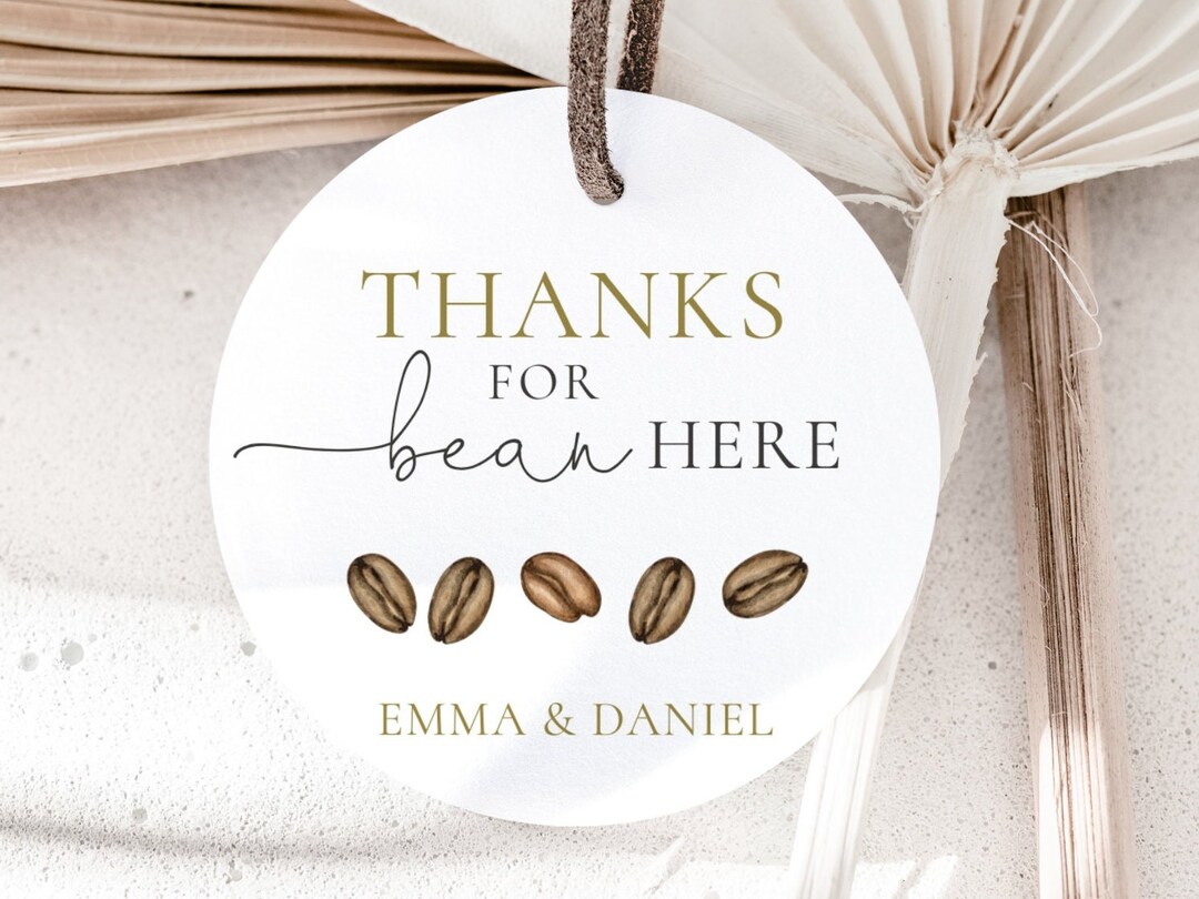 Thanks for Bean Here Favors Tag, A Baby is Brewing Shower Thank You Tag