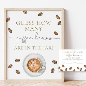 Guess How Many Coffee Beans Are In The Jar Sign, Coffee Espresso Baby Shower Party Sign, A Baby Is Brewing, Love Is Brewing Digital Download
