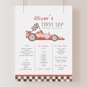 Fast ONE Invitation, Editable Car 1st Birthday Invitation, Racing Car First B'day Invite Template, Red Racing Car Invite, Digital Download image 6