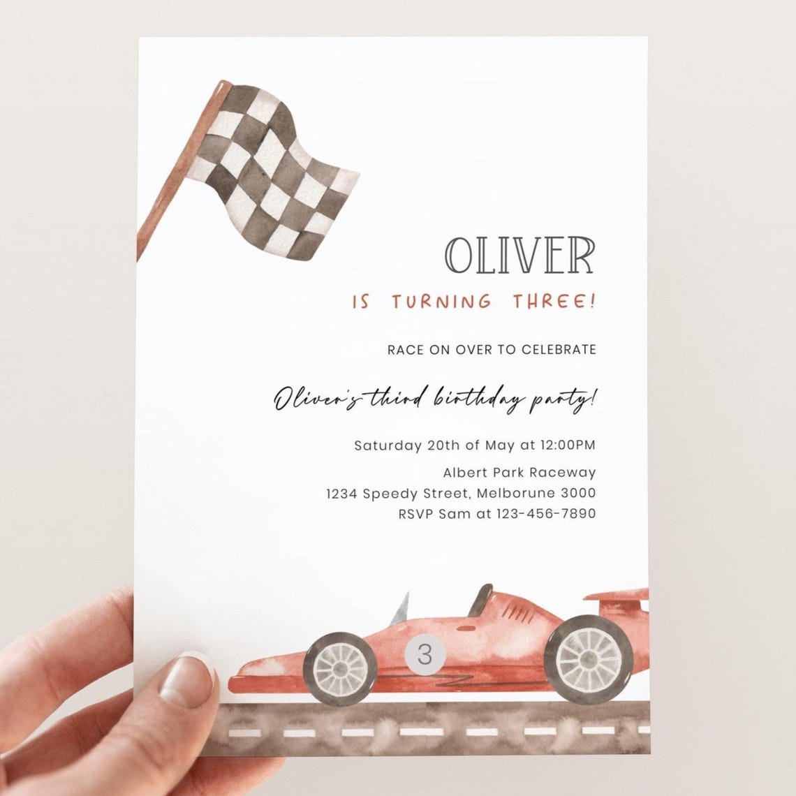 Invitations In Racing Example Race Car Invitation, Editable Template, Racing Birthday Invite, Car 3rd ...