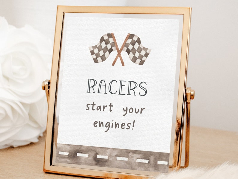 Editable Racing Party Signs Bundle, Race Cars Birthday Food Drink Signs ...