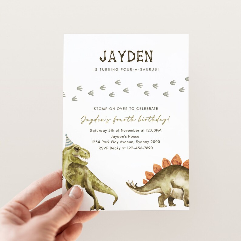 Dinosaur Birthday Invitation Editable Template TRex Party Any Age Dinosaur Invitation Three Rex Birthday Party Instant