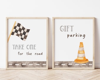 Monster Truck Party Signs, Editable Template, Take One For The Road, Gift Parking, Monster Truck Table Signs, Race Truck Birthday Decoration