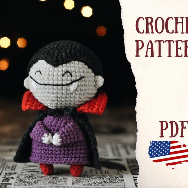 Amigurumi pattern | Dracula crochet pattern | vampire crochet pattern | halloween amigurumi | crochet patterns | do it yourself | Amigurumi