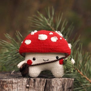 Crochet Mushroom Pattern: DIY Toy Amigurumi Ornament (PDF Pattern, US Terms)
