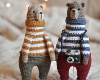 Crochet bear / Crochet patterns / Crochet animals / Amigurumi animals / Amigurumi pattern / Stuffed animals / Handmade crochet gifts / DIY