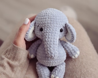 Crochet Elephant Pattern: Amigurumi Plush Toy Tutorial (PDF). DIY stuffed animals and plushies. Handmade